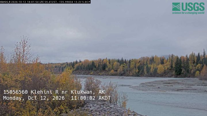 Klehini River near Klukwan, AK: the newest picture from the USGS camera