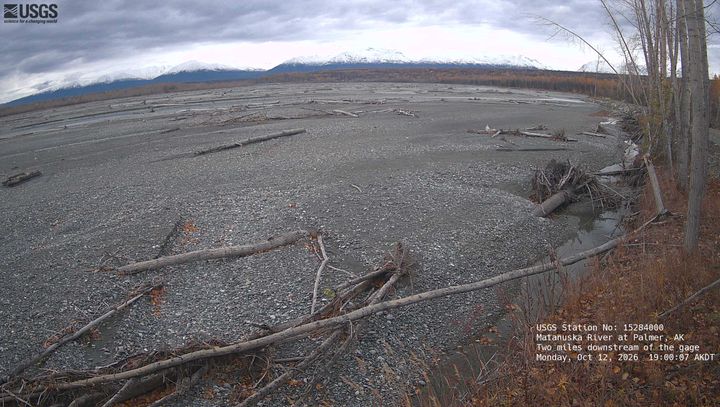 Matanuska River at Palmer, AK: the newest picture from the USGS camera