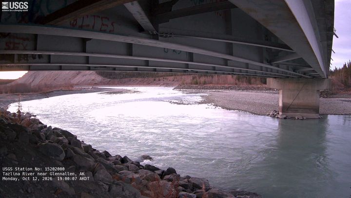 Tazlina River near Glennallen, AK: the newest picture from the USGS camera