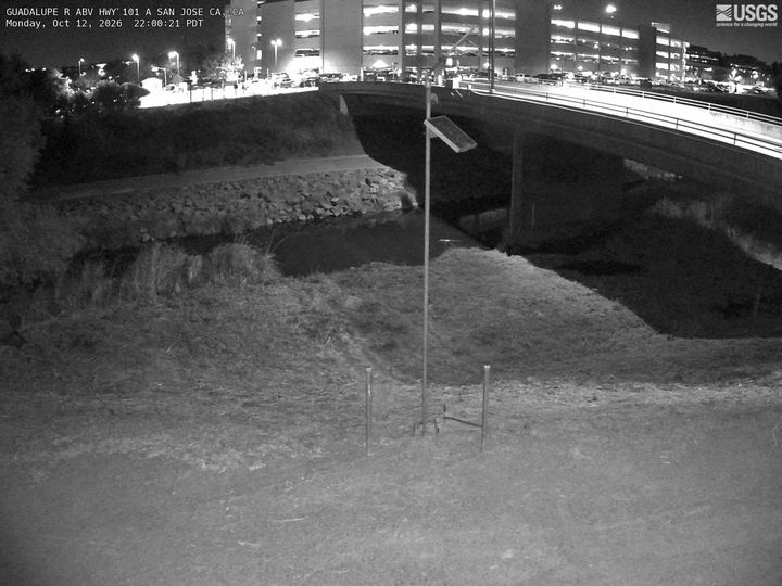 Guadalupe River (CA) above Hwy 101 at San Jose, CA: the newest picture from the USGS camera