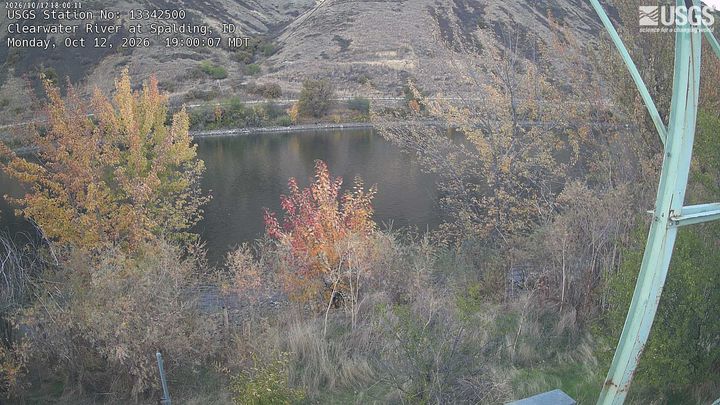 Clearwater River at Spalding, ID: the newest picture from the USGS camera