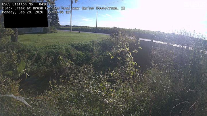 Black Creek at Brush College Road near Harlan Downstream Webcam view