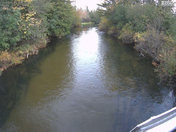 Jordan River (N Lower MI) near East Jordan, MI: the newest picture from the USGS camera