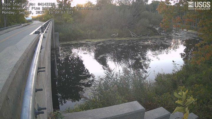 Pine River at Pine River Road near Standish Webcam view