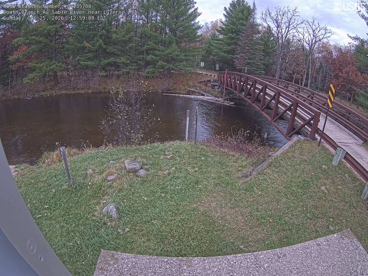 Latest USGS camera picture of South Branch Au Sable River near Luzerne