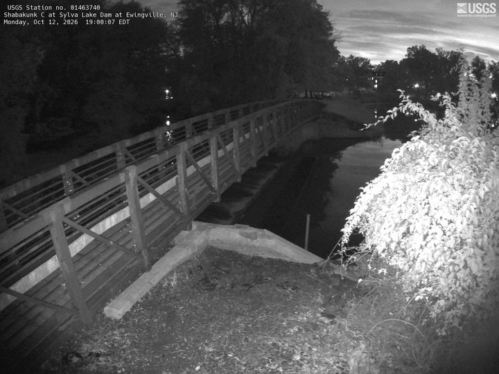 Shabakunk Creek at Ewingville, NJ: the newest picture from the USGS camera