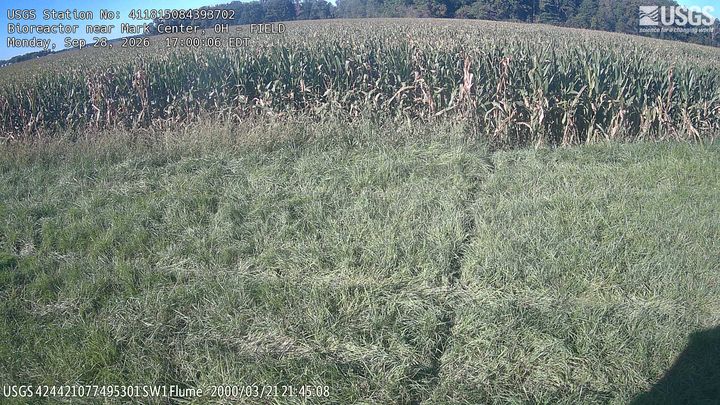 Outflow tile to bioreactor near Mark Center FIELD Webcam view