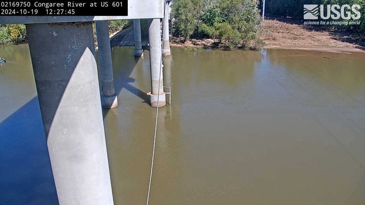 Latest image from Congaree River camera under Highway 601 bridge