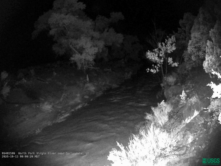 North Fork Virgin River near Springdale, UT: the newest picture from the USGS camera