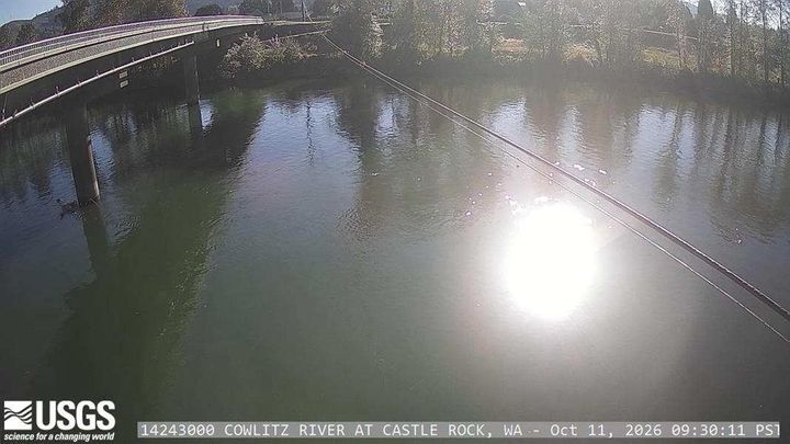Cowlitz River at Castle Rock, WA: the newest picture from the USGS camera
