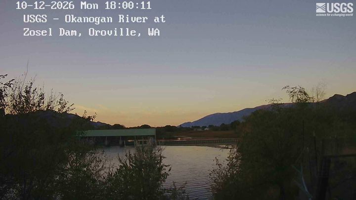 Okanogan River at Oroville, WA: the newest picture from the USGS camera