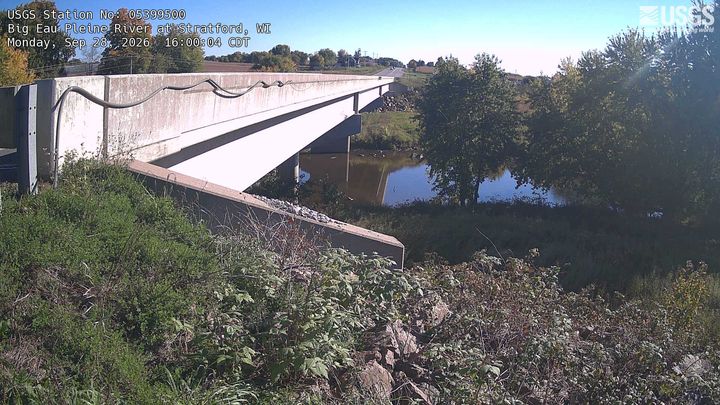Big Eau Pleine River at Stratford Webcam view