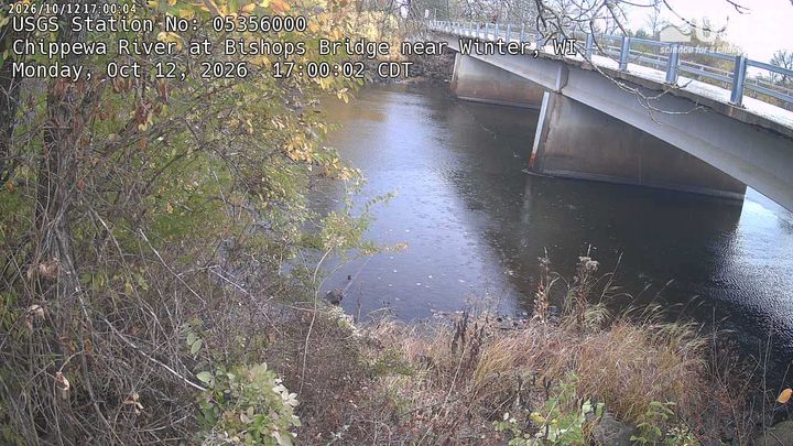 Chippewa River (WI) near Winter, WI: the newest picture from the USGS camera