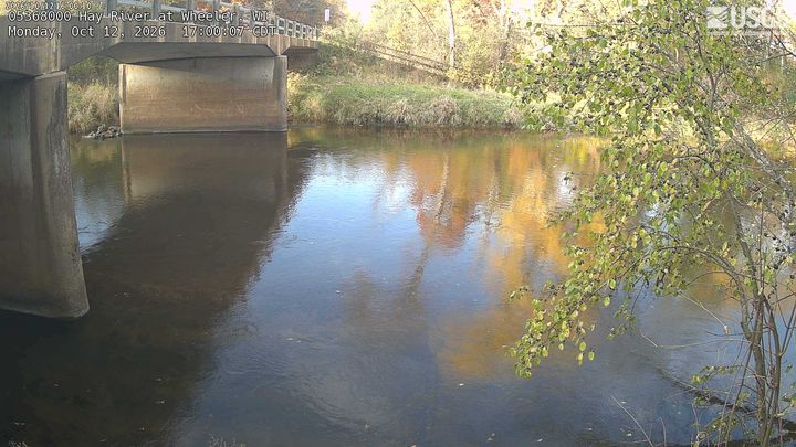 Hay River at Wheeler, WI: the newest picture from the USGS camera