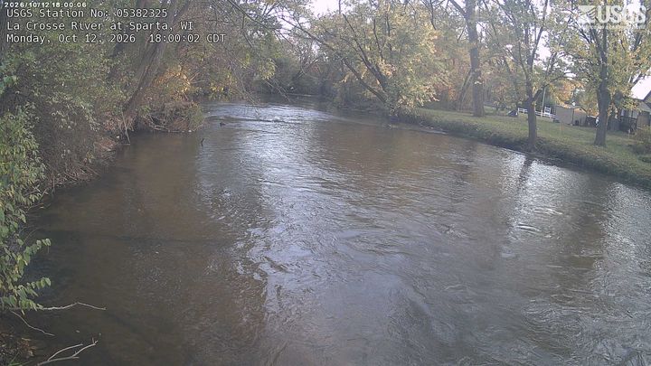 La Crosse River at Sparta, WI: the newest picture from the USGS camera