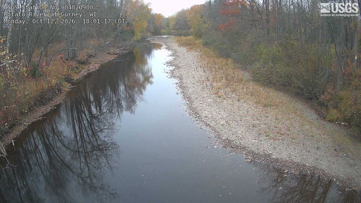 Potato River at Gurney, WI, WI: the newest picture from the USGS camera