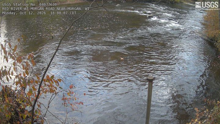 Red River (WI) near Gresham, WI: the newest picture from the USGS camera