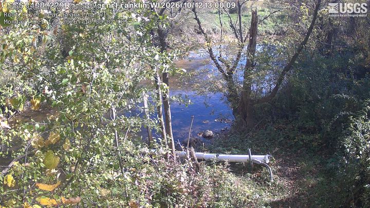 Root River at Franklin, WI: the newest picture from the USGS camera