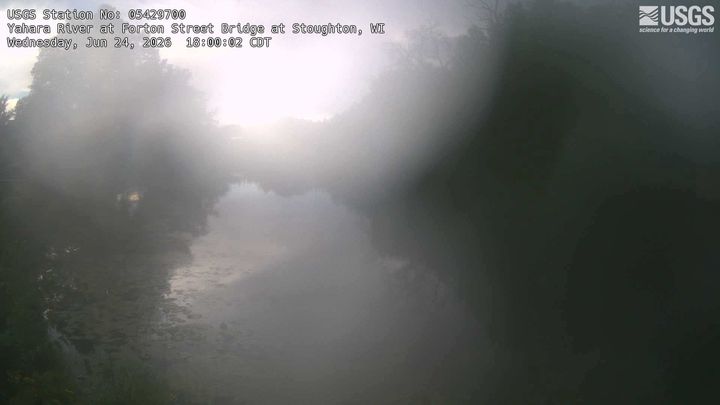 Yahara River at Forton Street Bridge at Stoughton Webcam view