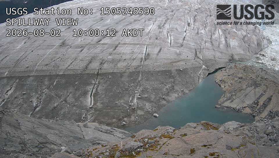 Most recent image at Glacial Lake SPILLWAY VIEW Mendenhall