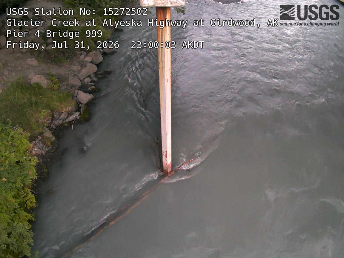 Most recent image at Glacier Creek at Alyeska Highway at Girdwood Pier 4