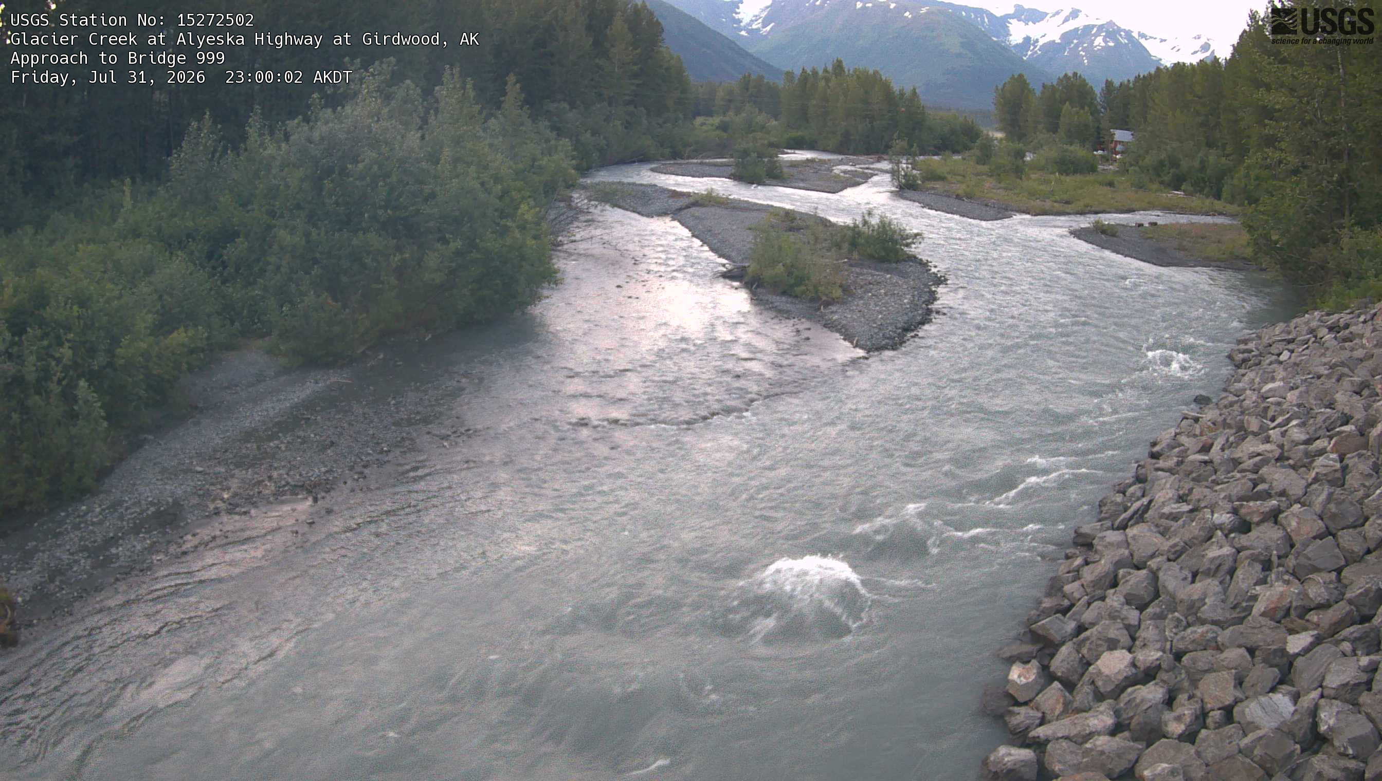 Most recent image at Glacier Creek at Alyeska Highway at Girdwood Approach