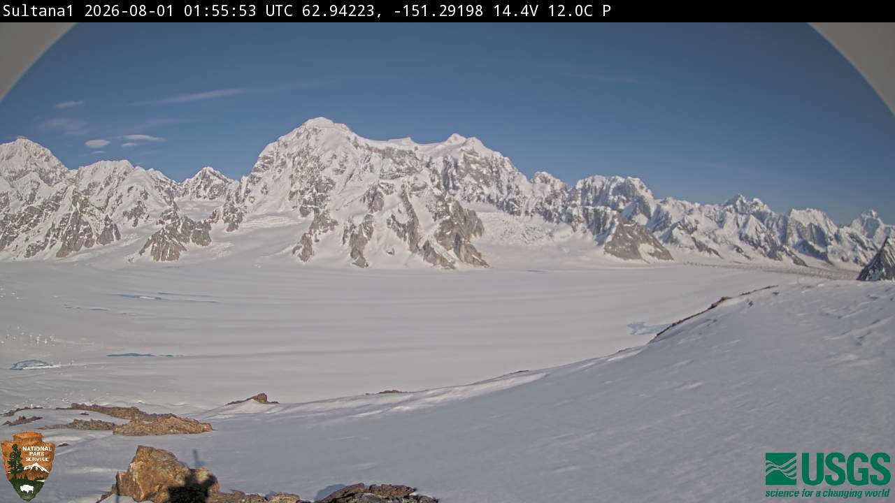 Most recent image at Kahiltna Glacier from the southeast ridge of Mount Foraker