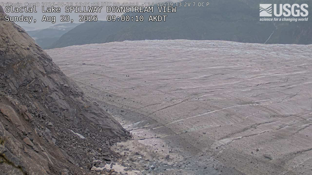 Most recent image at Glacial Lake SPILLWAY DOWNSTREAM VIEW