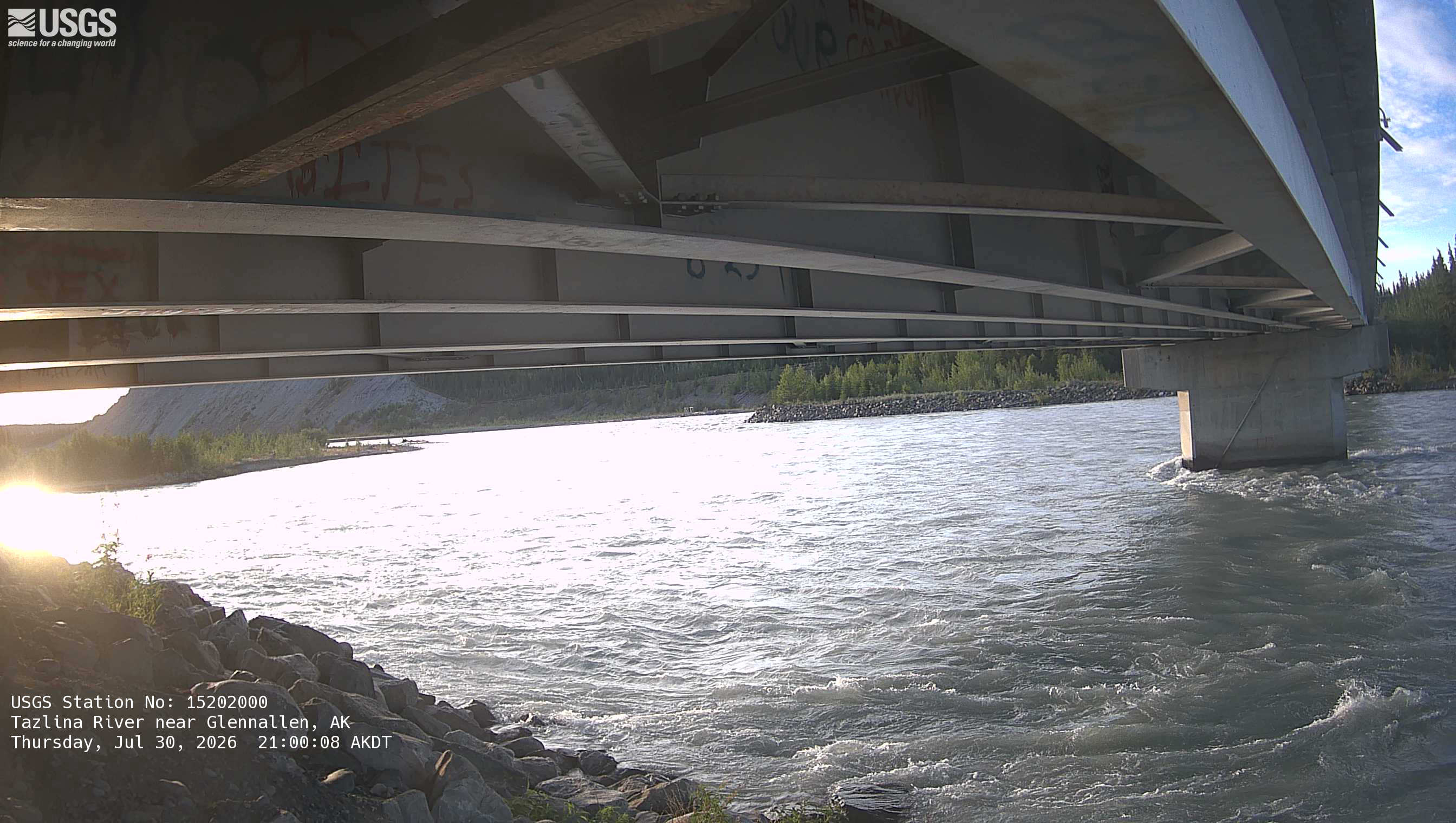 Most recent image at Tazlina River near Glennallen