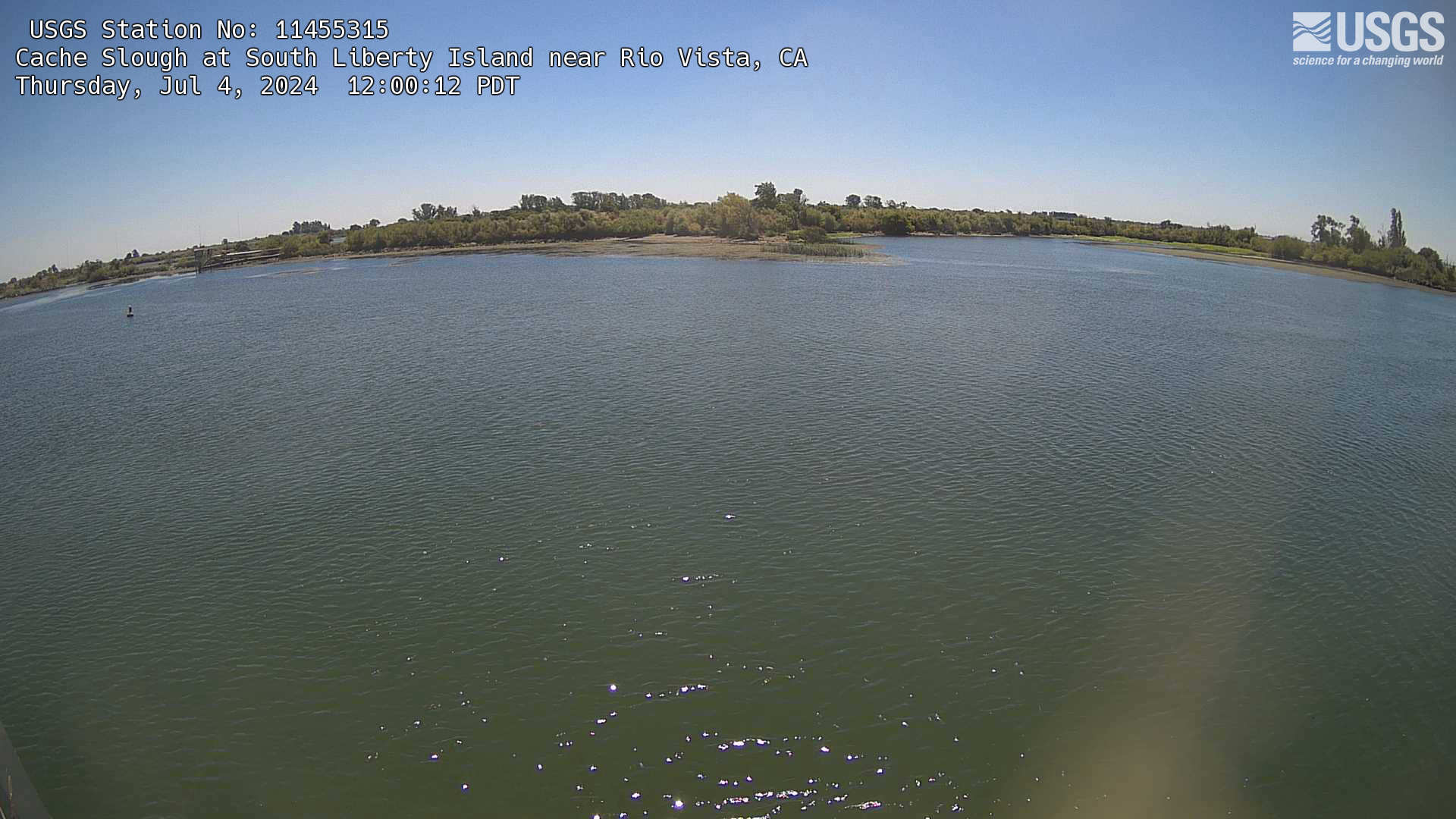 This is the most recent camera image from Cache Slough at South Liberty Island near Rio Vista Webcam