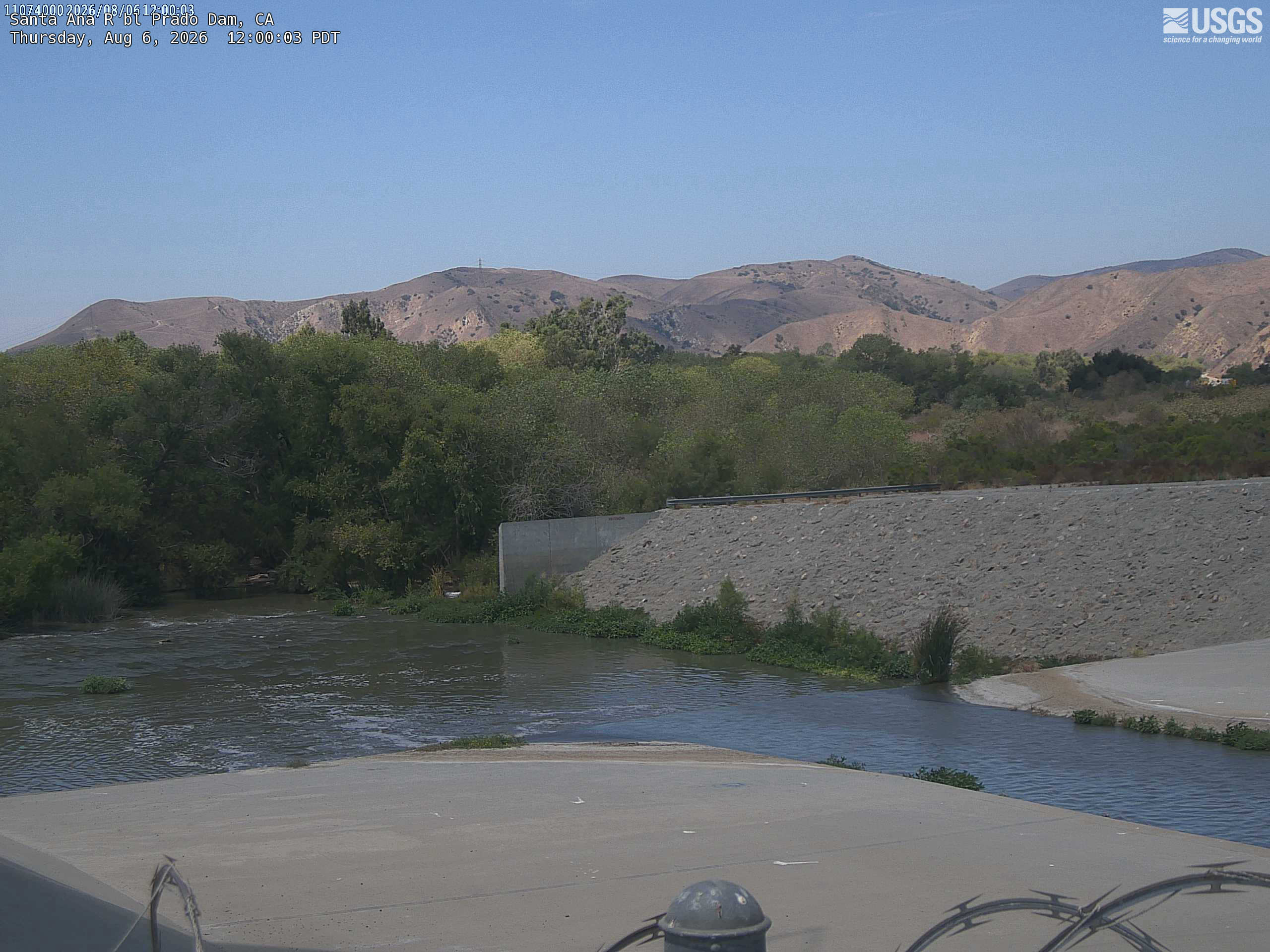 Most recent image at Santa Ana R bl Prado Dam Most recent image at Santa Ana R bl Prado Dam