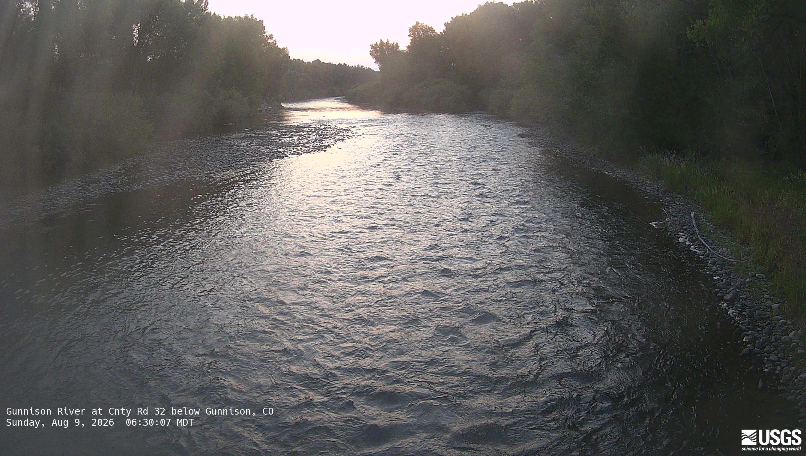 Most recent image at Gunnison River at Cnty Rd 32 below Gunnison