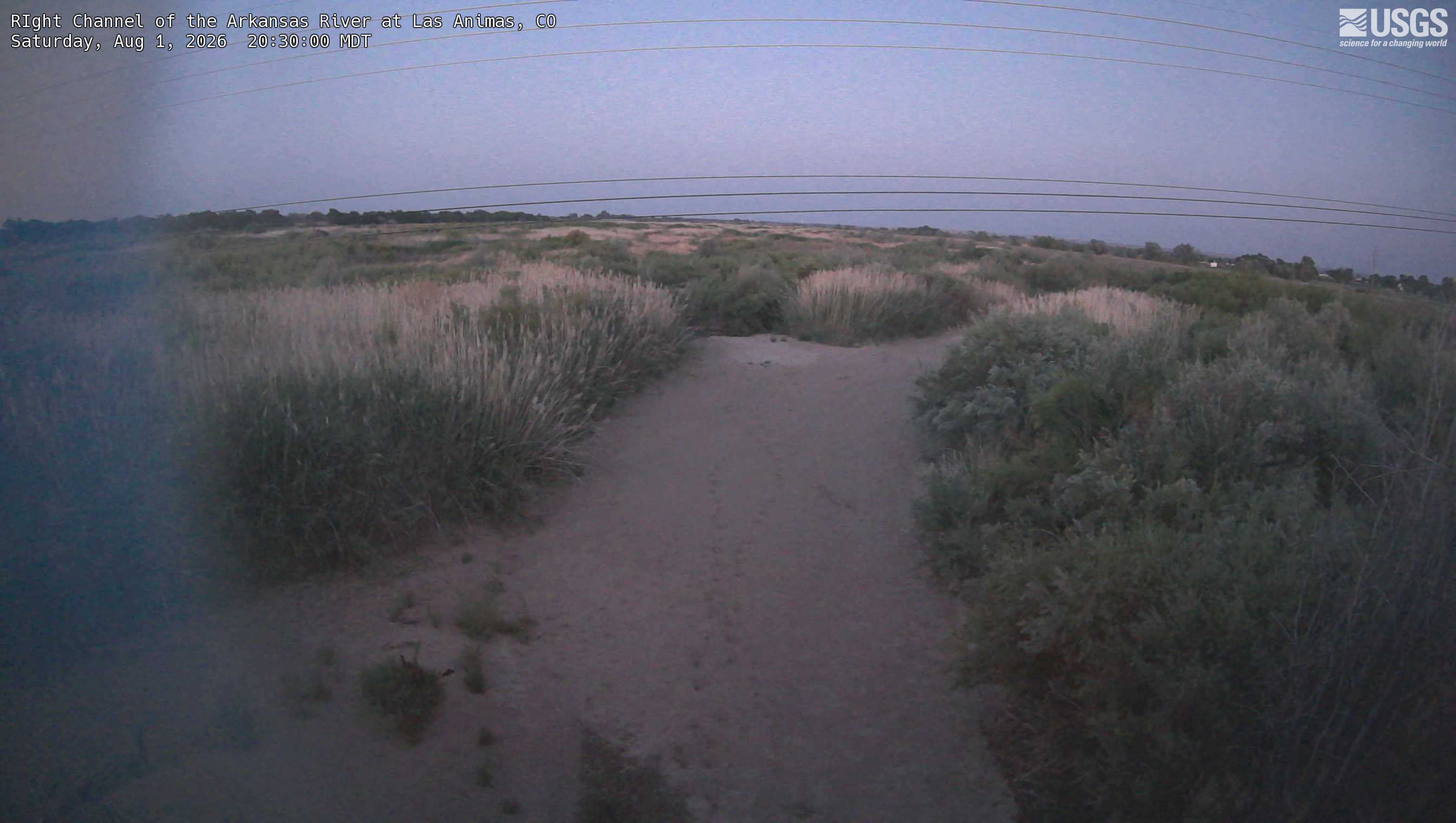 Most recent image at RIght Channel of the Arkansas River at Las Animas