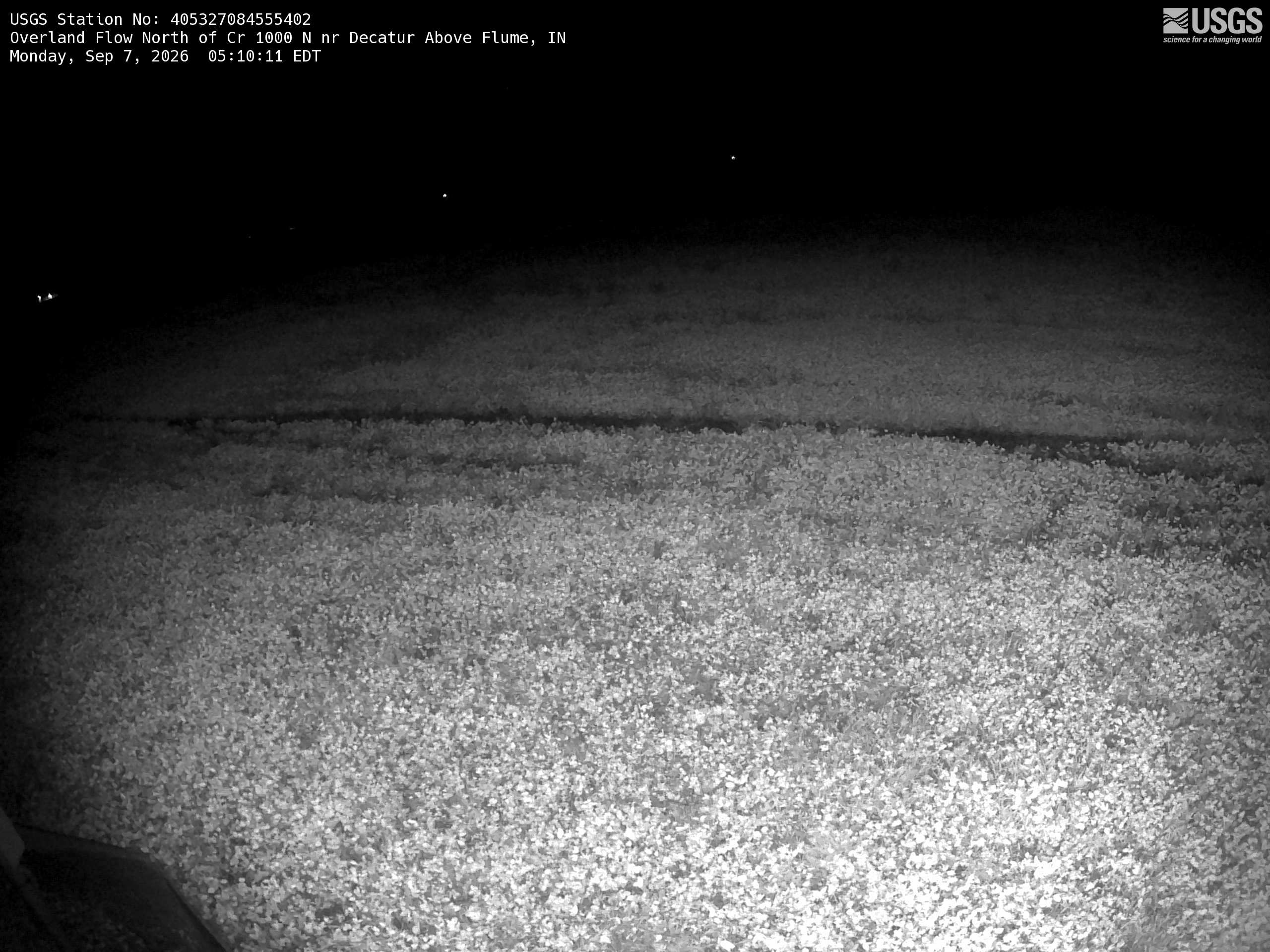 Most recent image at Overland Flow North of Cr 1000 N nr Decatur Above Flume