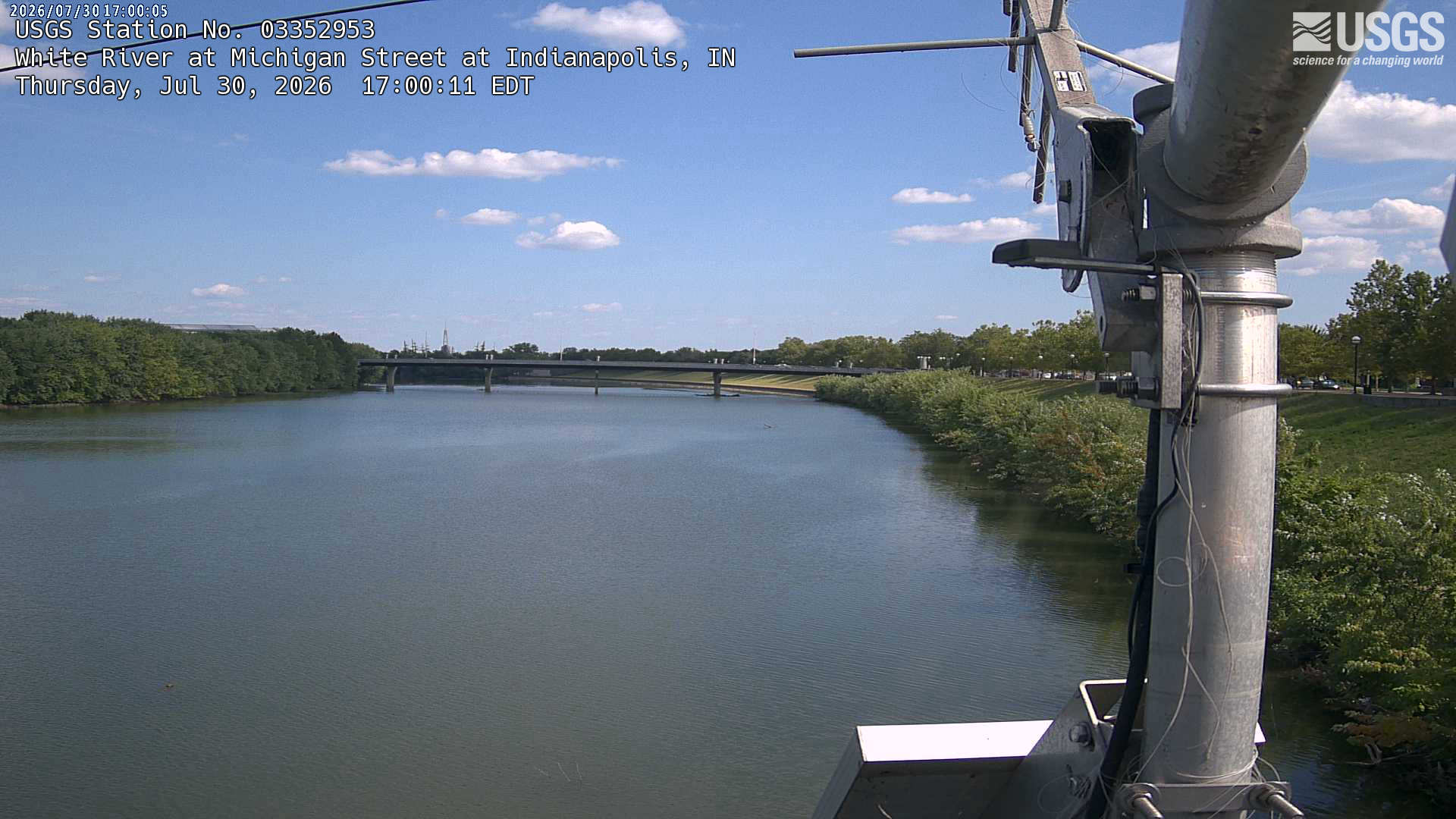 Most recent image at White River at Michigan Street at Indianapolis
