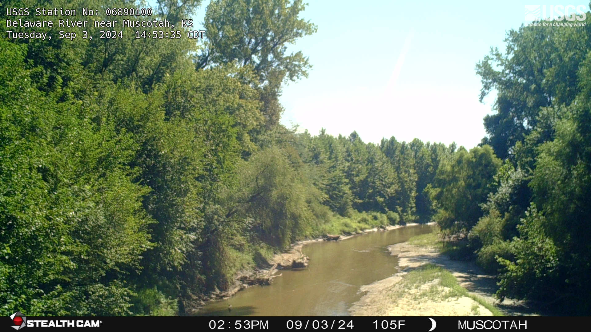 USGS HIVIS CAM Delaware River near Muscotah