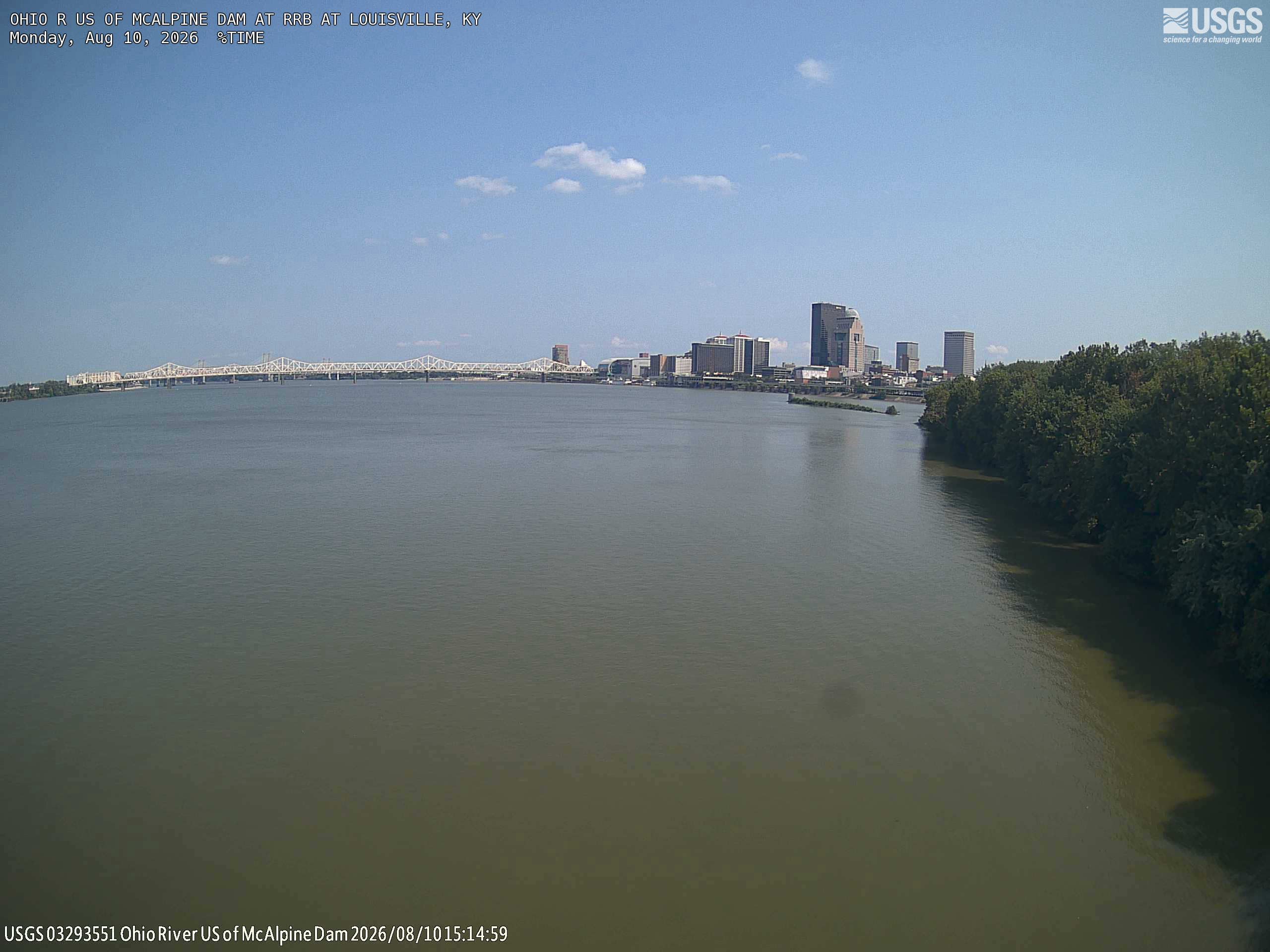 Most recent image at OHIO R US OF MCALPINE DAM AT RRB AT LOUISVILLE