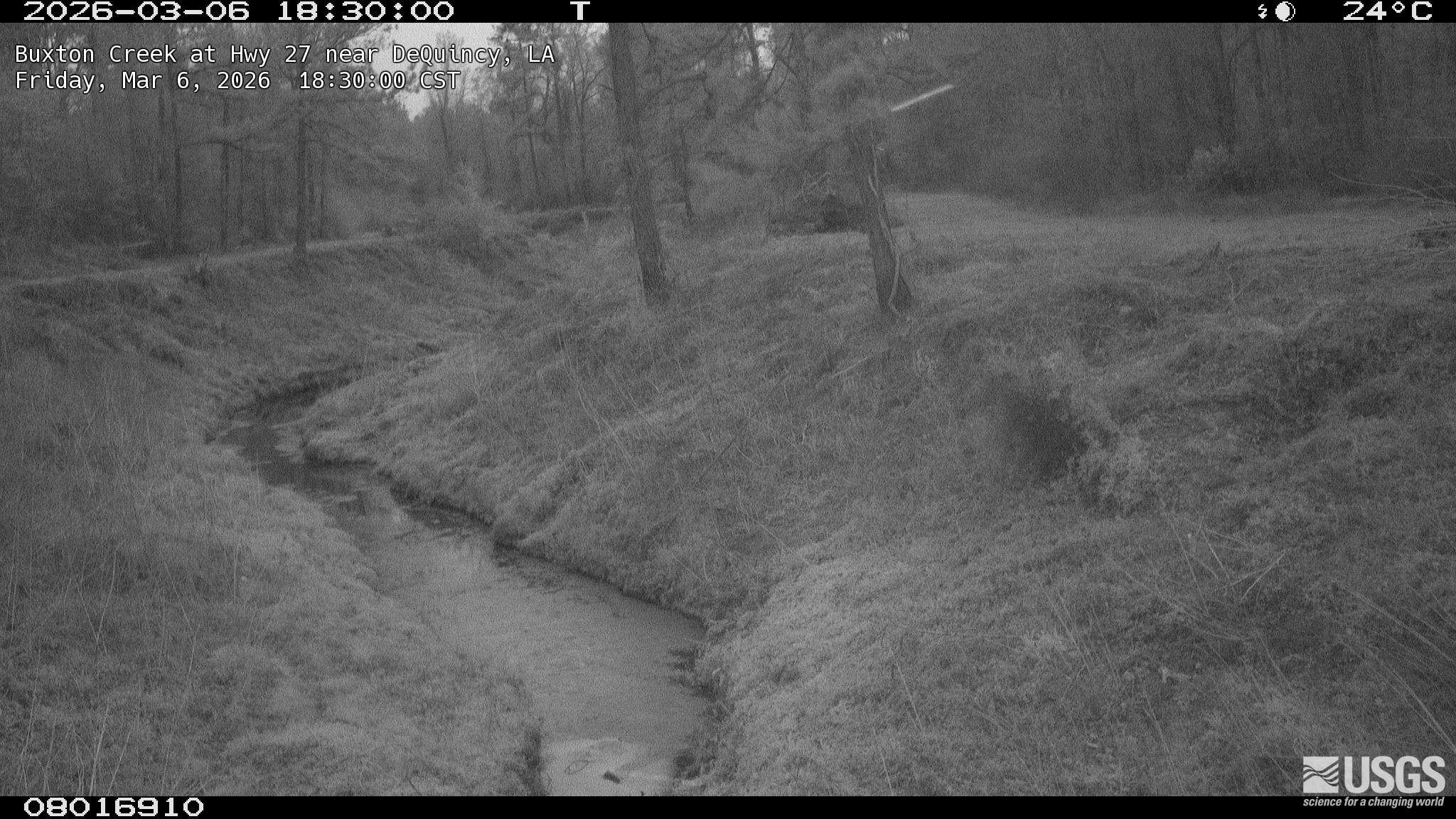USGS HIVIS CAM Buxton Creek at Hwy 27 near DeQuincy