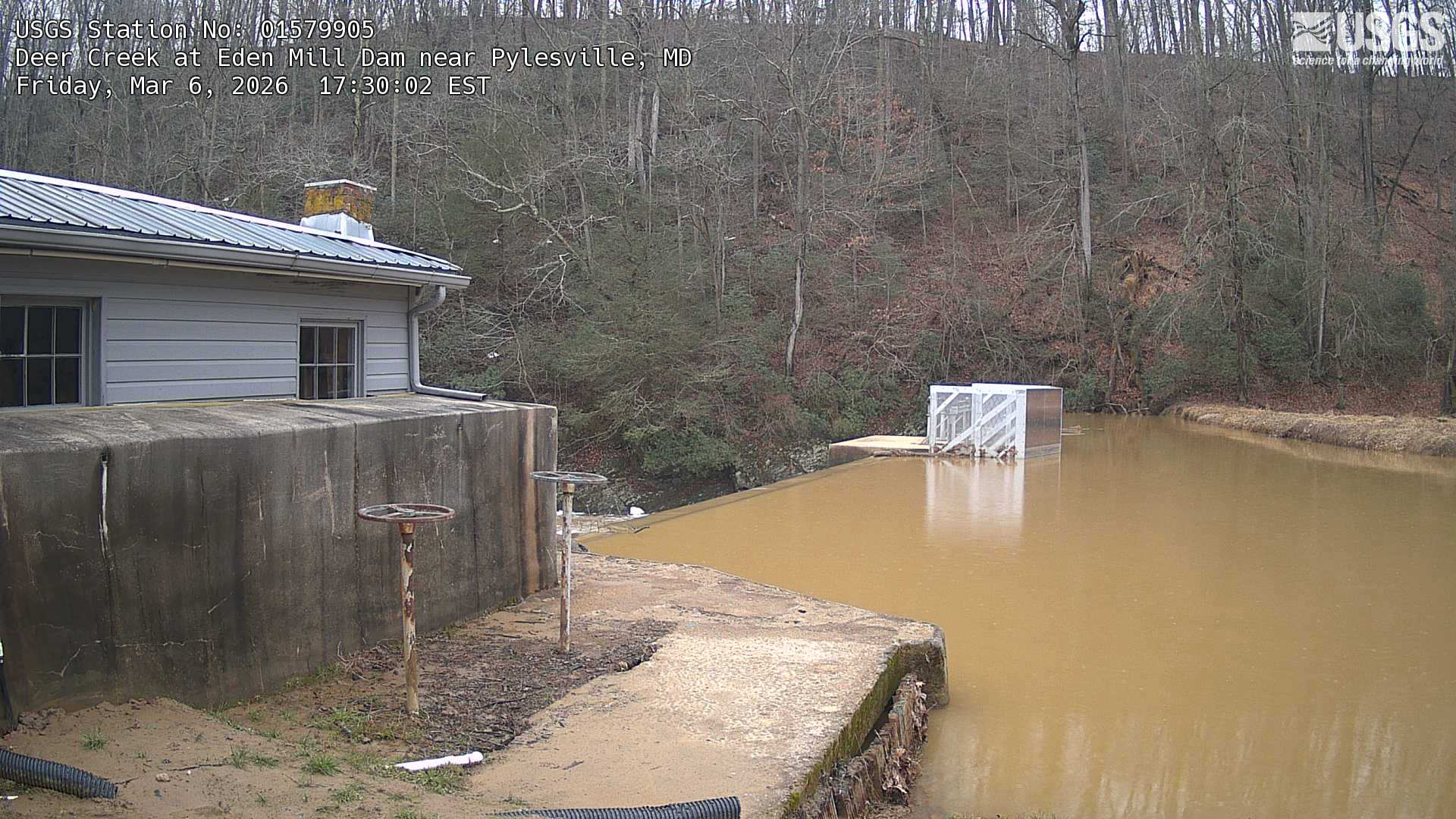 USGS HIVIS CAM Deer Creek at Eden Mill Dam near Pylesville