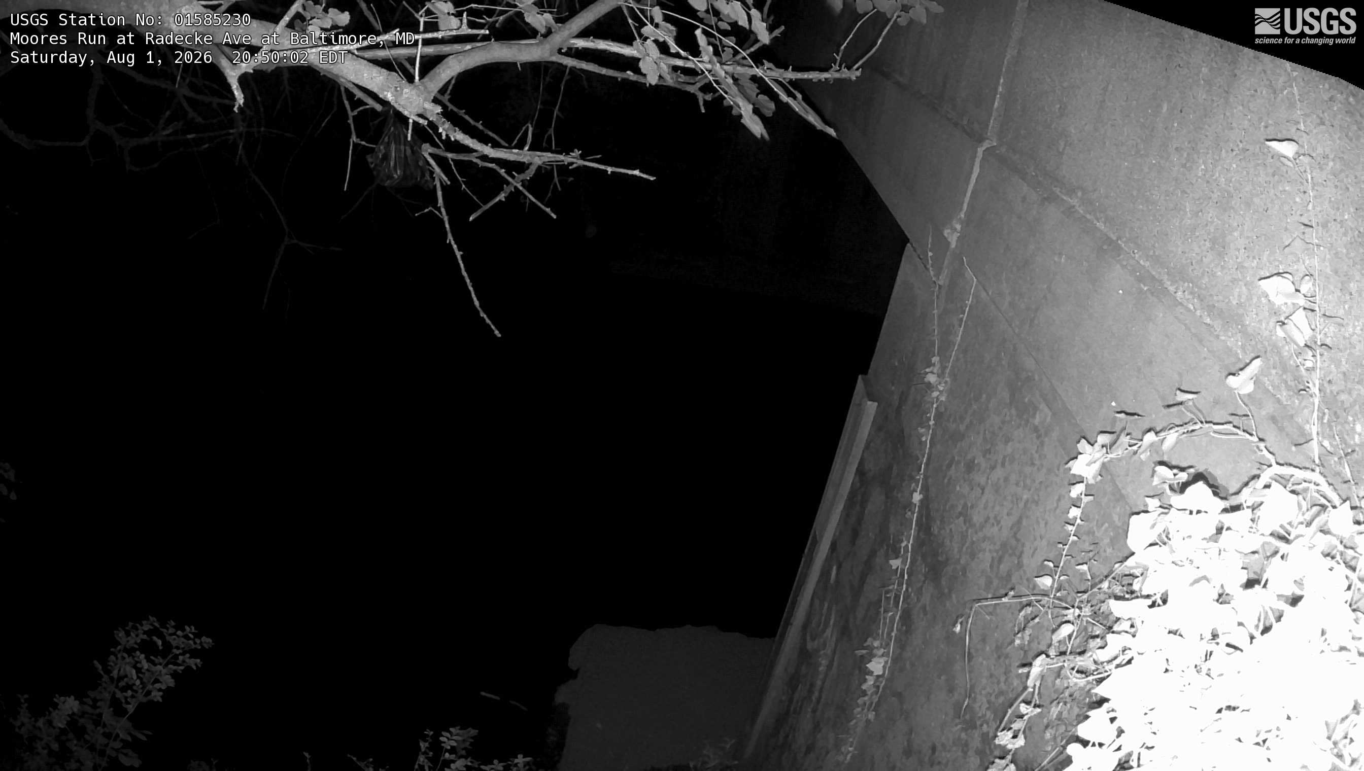 Most recent image at Moores Run at Radecke Ave at Baltimore