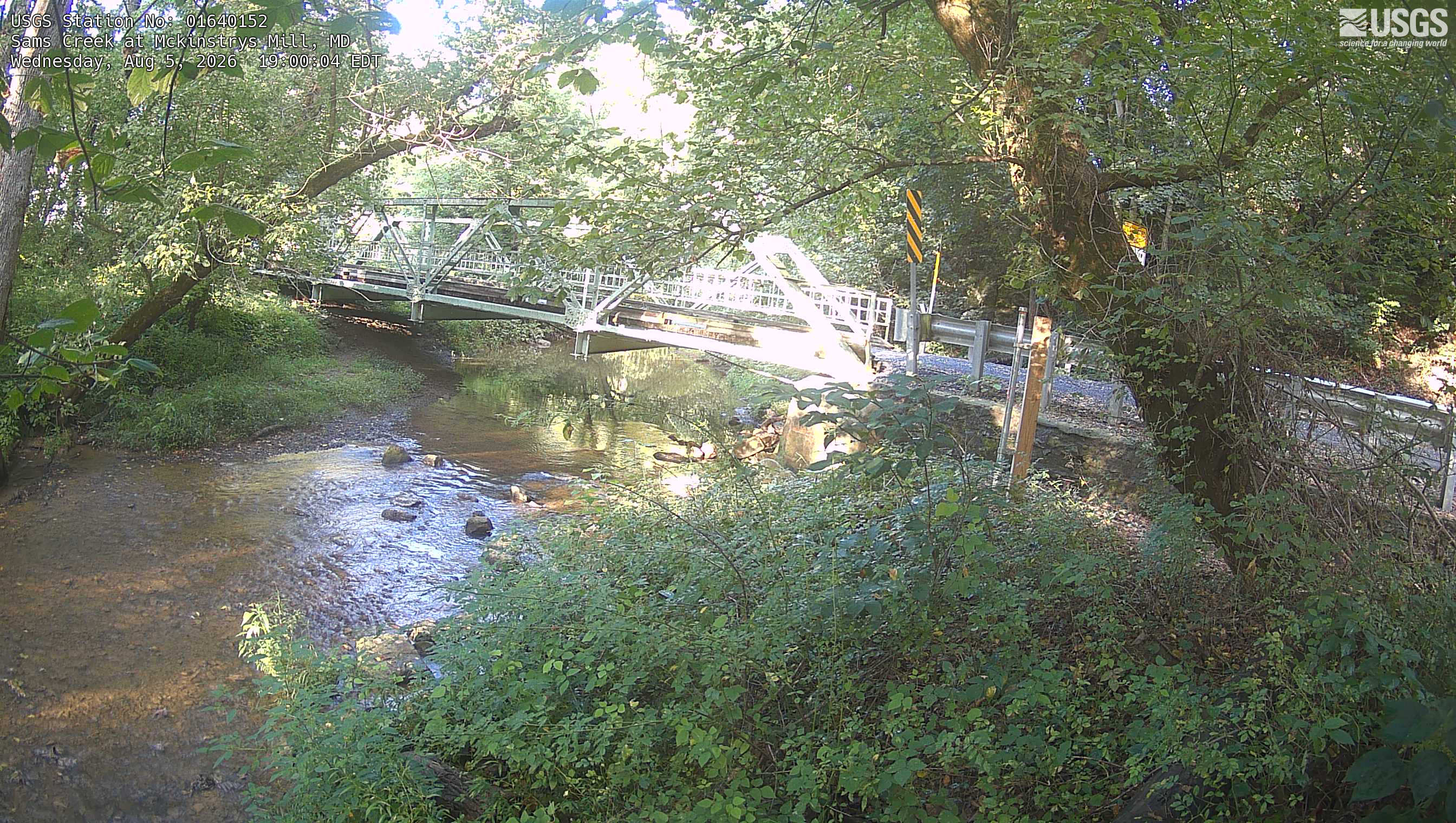 Most recent image at Sams Creek at Mckinstrys Mill