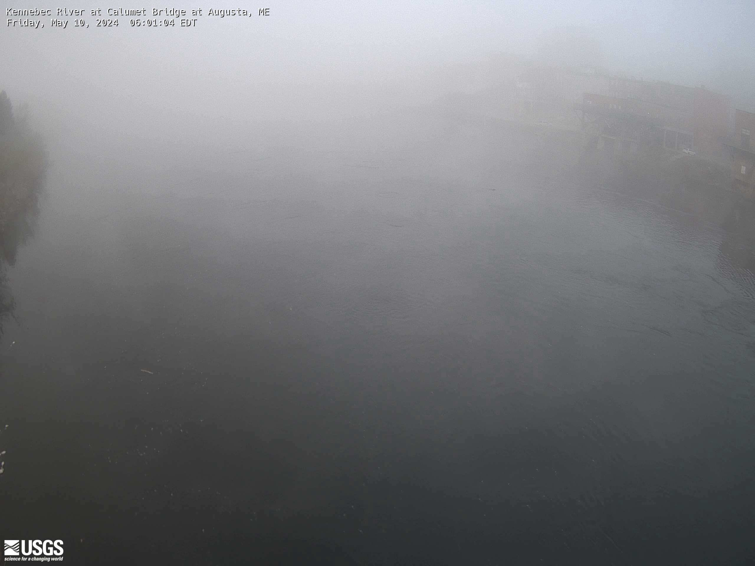 Recent image of the Kennebec River in downtown Augusta