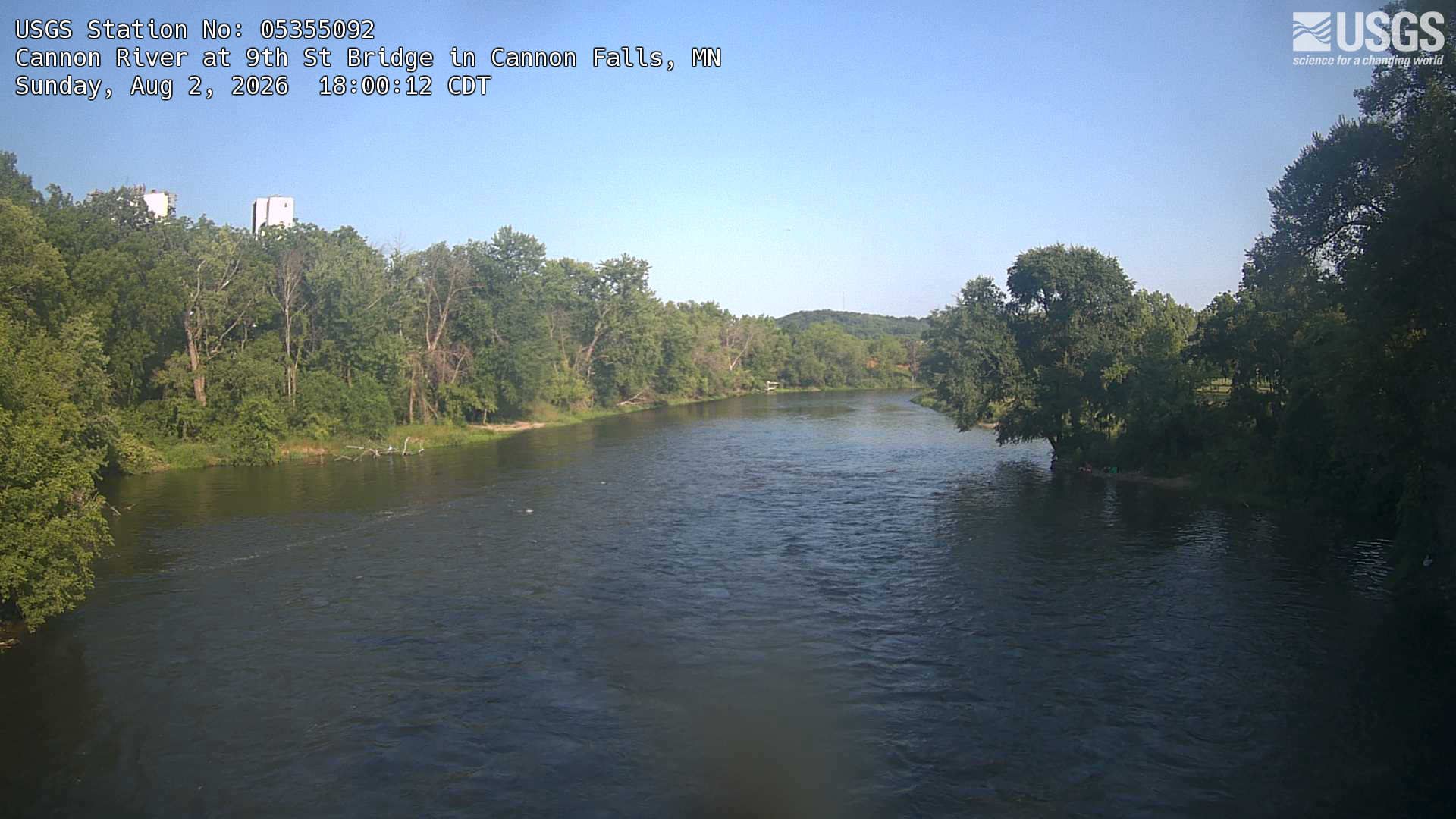 Most recent image at Cannon River at 9th St Bridge in Cannon Falls