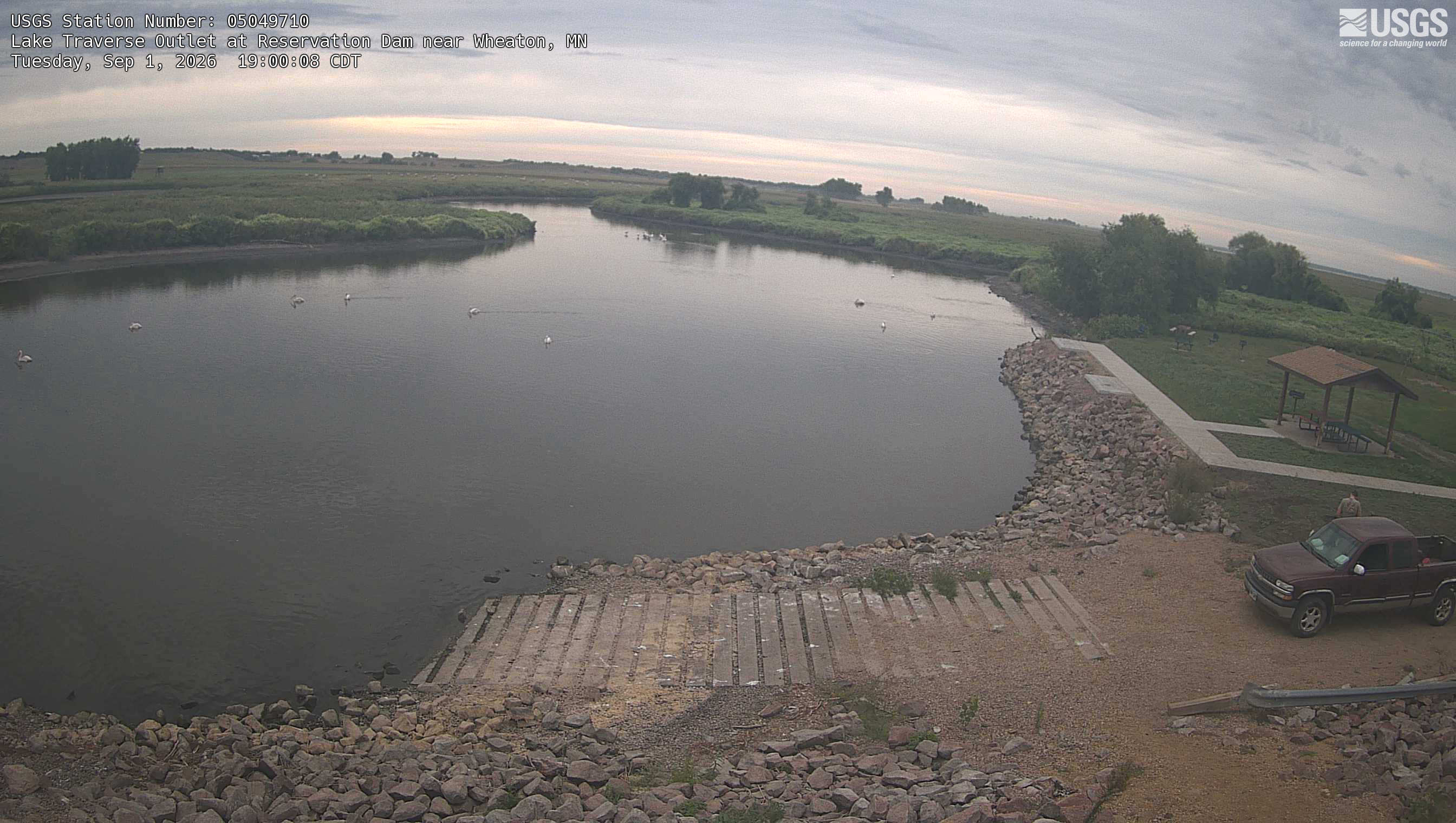 Most recent image at Lake Traverse Outlet at Reservation Dam near Wheaton