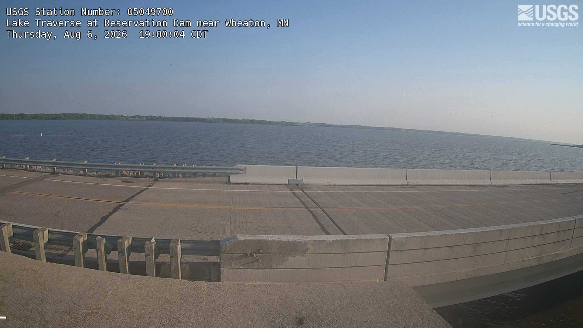 Most recent image at Lake Traverse at Reservation Dam near Wheaton