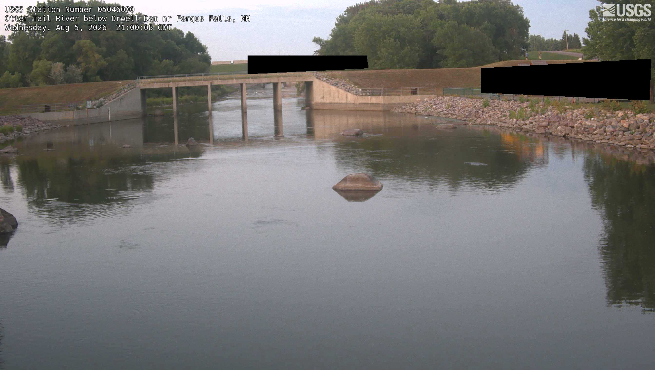 Most recent image at Otter Tail River below Orwell Dam nr Fergus Falls