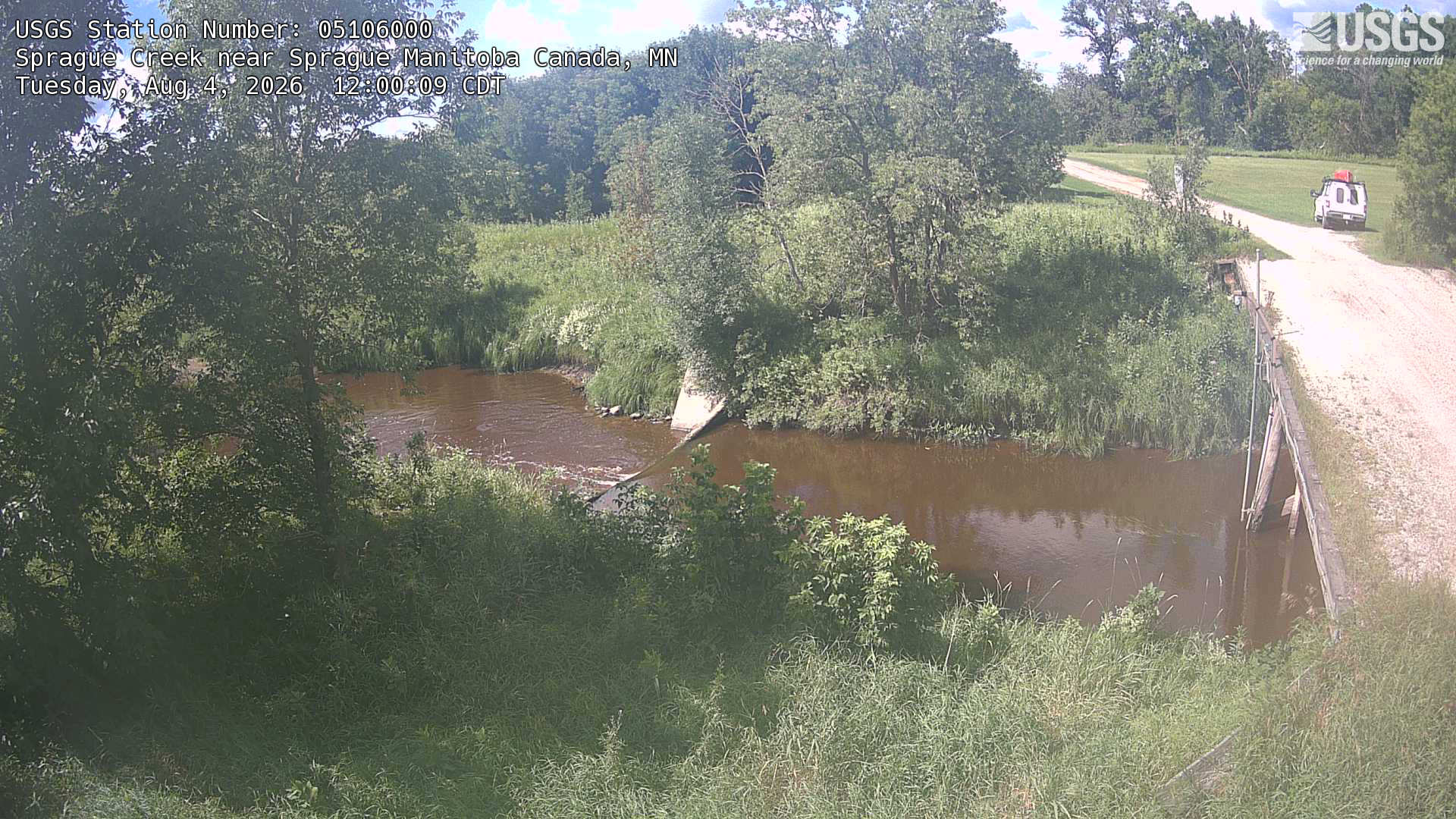 Most recent image at Sprague Creek near Sprague Manitoba Canada