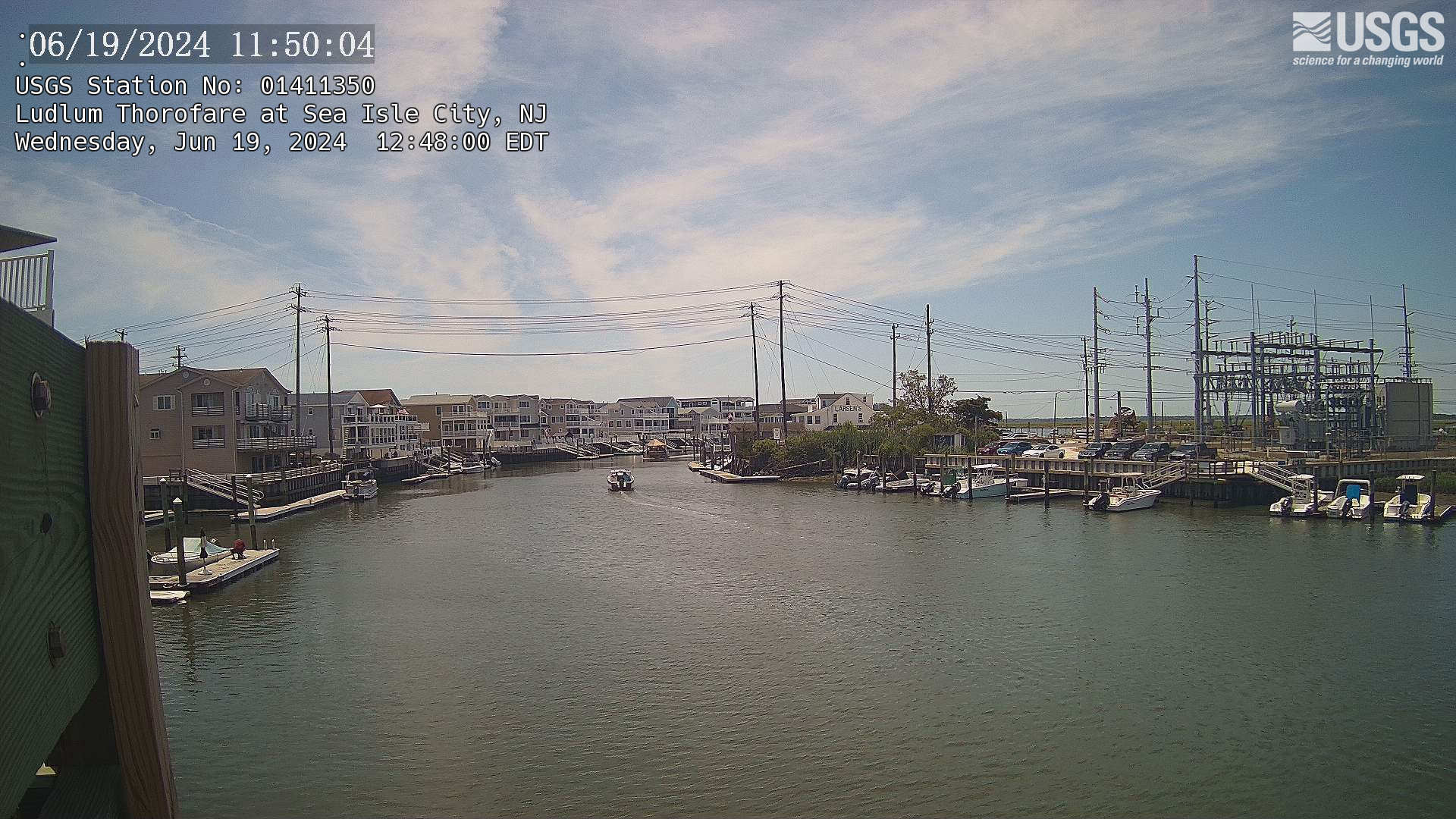 View of the bay and marina at Ludlum Thorofare at Sea Isle City