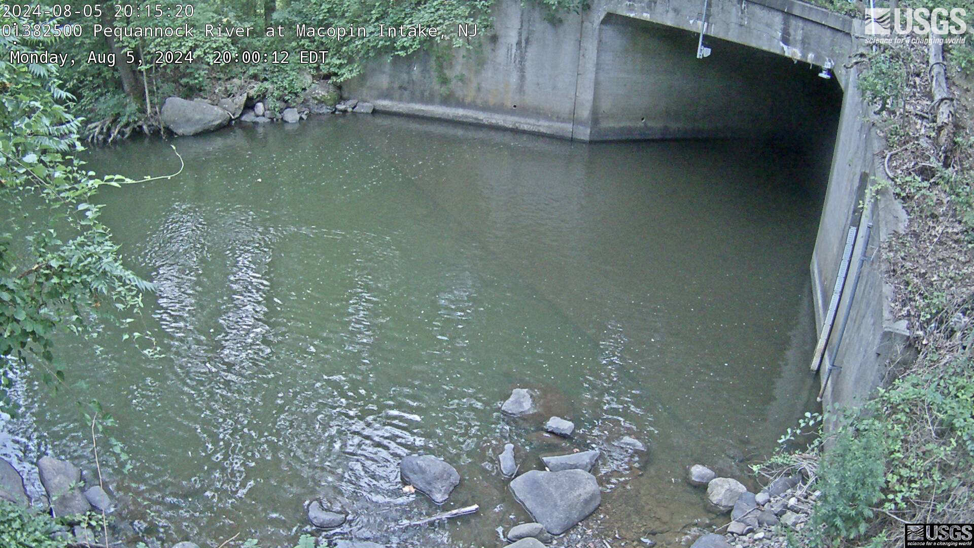 View of Bridge opening and staff at Macopin Dam