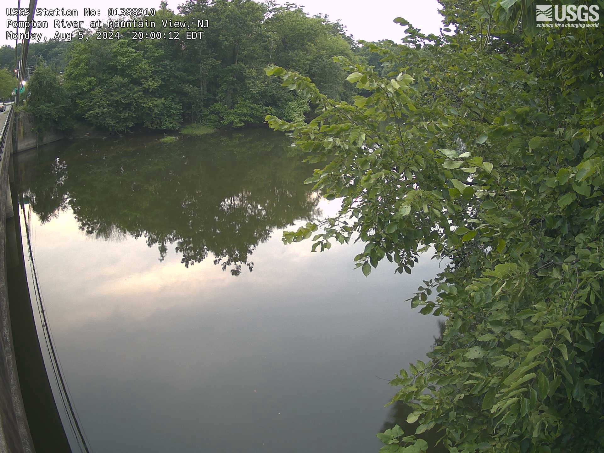 View downstream from Pompton River at Mountainview